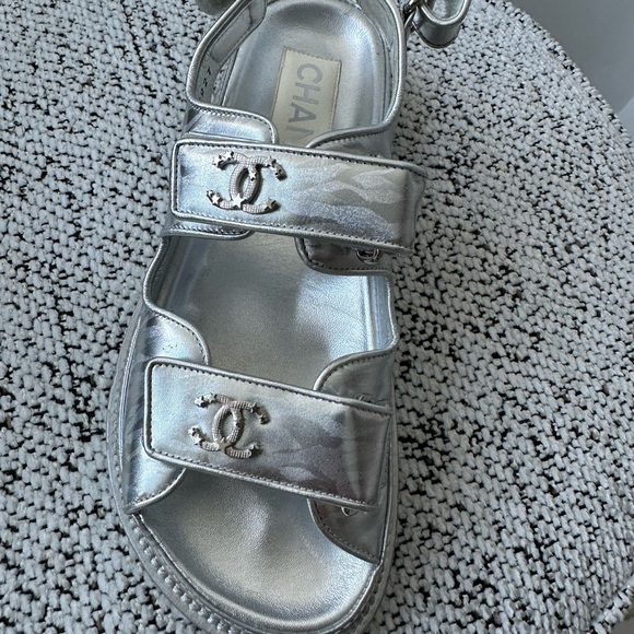 Chanel Silver Dad Sandals 22 Season - Picture 5 of 12